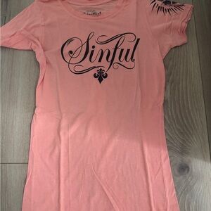 Sinful Women's Pink Graphic Tee